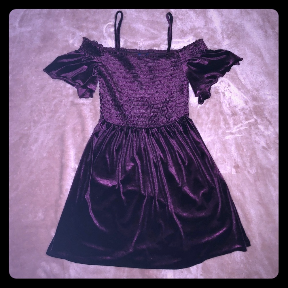 Maroon, velvety, stretchy dress